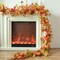 Fall Decor Artificial Maples Leaf Pumpkin Garland 10FT Autumn Maple Vines Garland Thanksgiving Halloween Harvest Decorations for Home Porch Mantle Fireplace Farmhouse Outdoor Indoor (10FT,Maple)